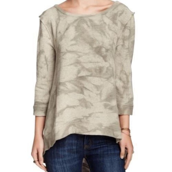 Free People Cloudy Day Moss Green Tie Dye Back Cut Out Top - Picture 1 of 6